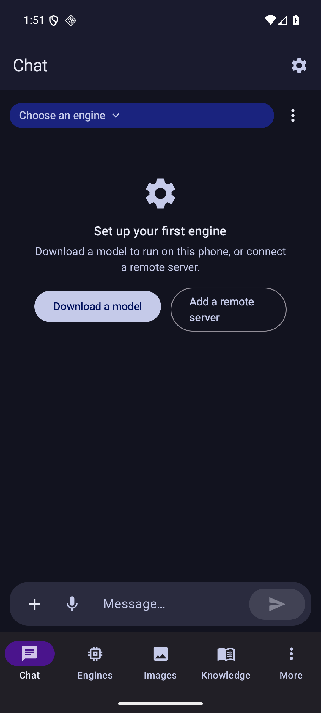 Chat in dark mode